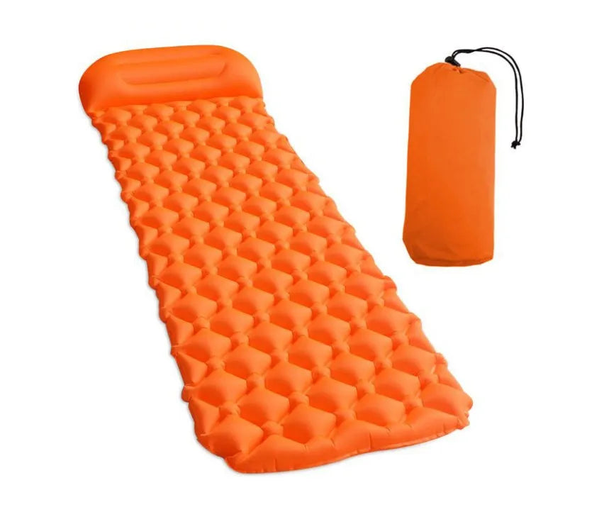 Inflatable TPU camping mat with pillow in Army Green colour