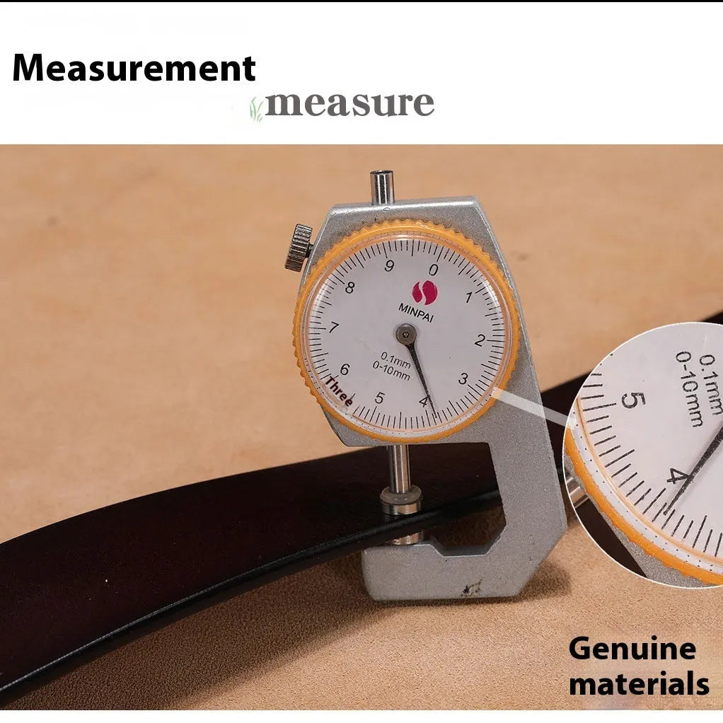 Square head pin buckle casual leather belt in black or brown, shown with length size options.