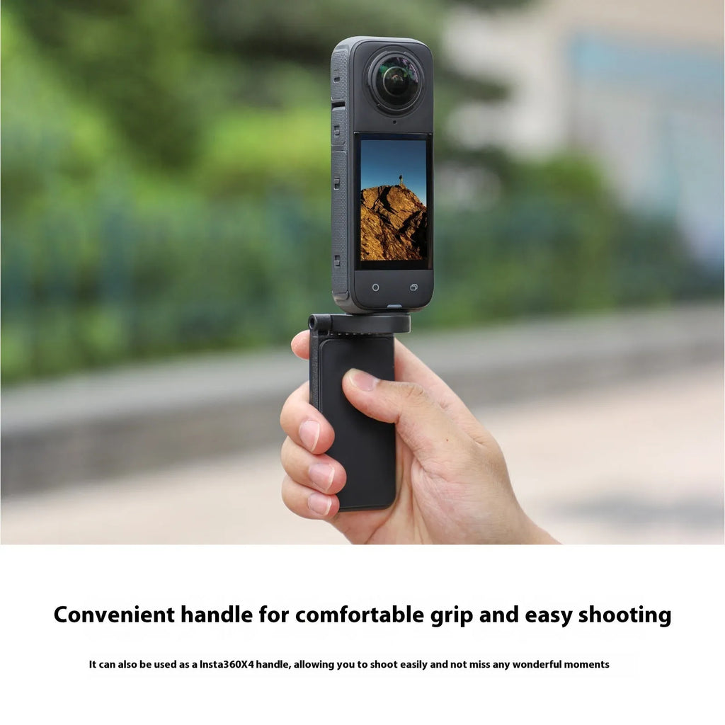 Black magnetic bracket base with adjustable angle handle for Insta360 X4 camera