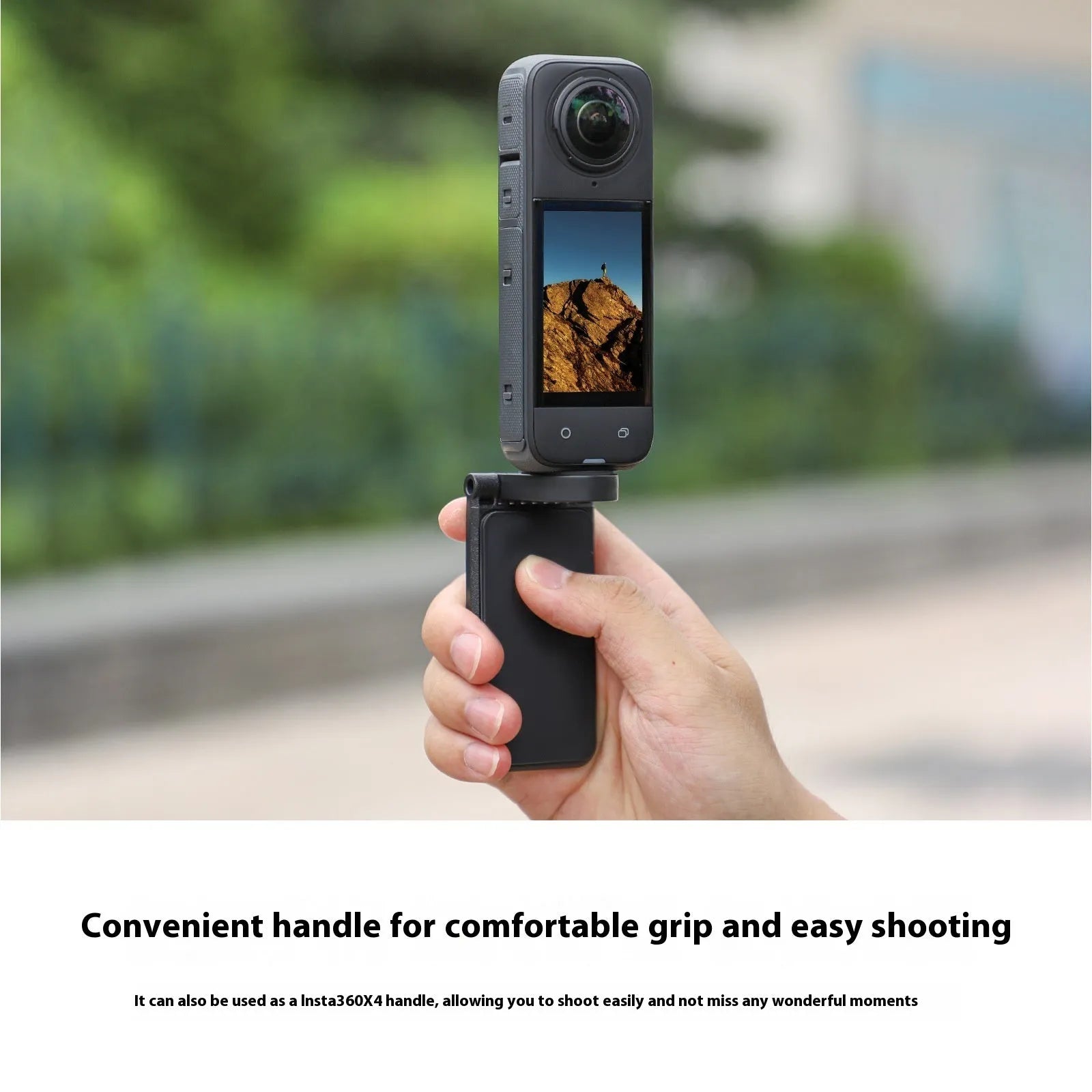 Black magnetic bracket base with adjustable angle handle for Insta360 X4 camera