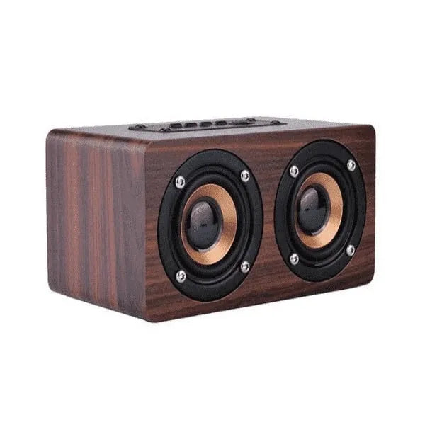 Wireless Bluetooth speaker W5 with wooden shell in redwood grain finish