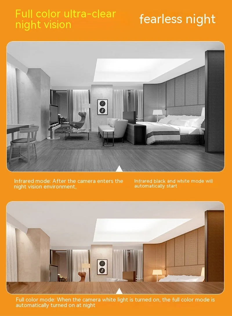 Wireless WiFi bulb camera with 1080p resolution and full colour night vision capability