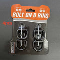 Black galvanised carbon steel pull ring floor hook for trucks on a white background.