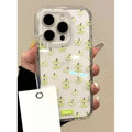 Full screen green apple core large hole TPU phone case for iPhone transparent style