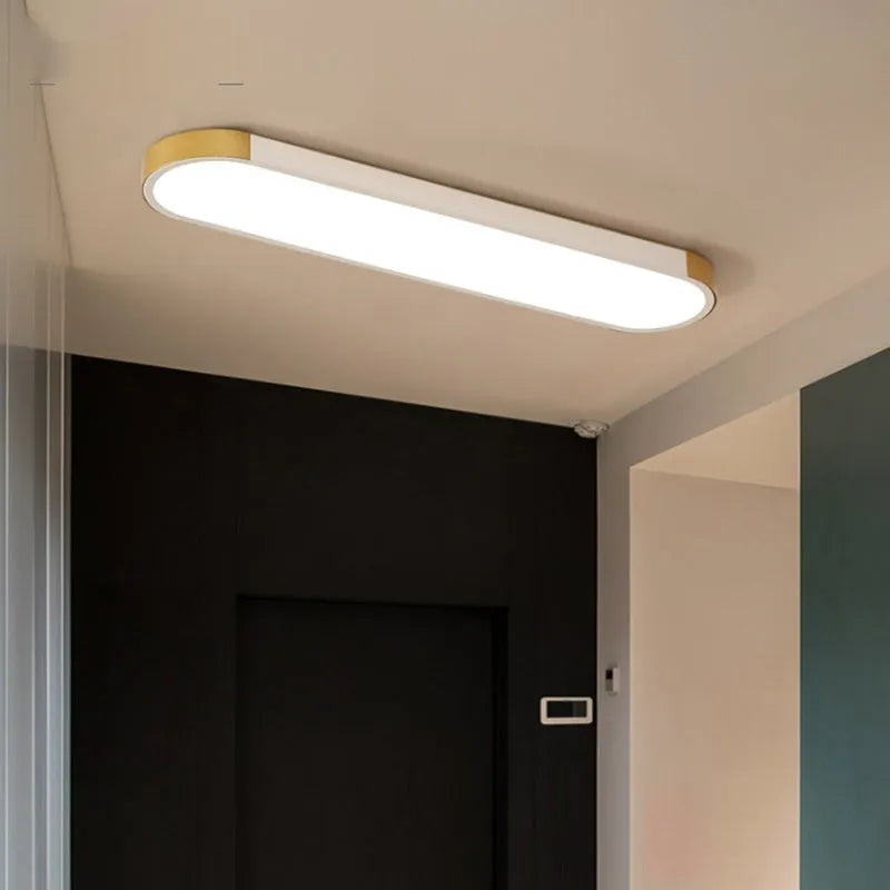 30cm LED tri-colour ceiling lamp with remote control in Black Gold finish for corridor installation