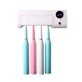 White wall-mounted smart toothbrush steriliser with USB port and button control
