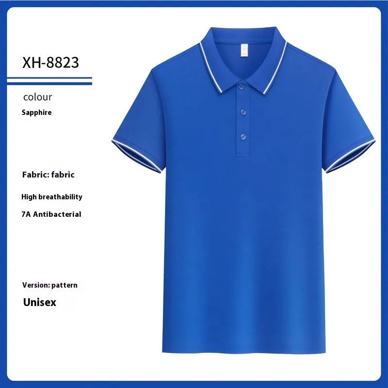 Slim fit antibacterial polo shirt with lapel collar in multiple colour options