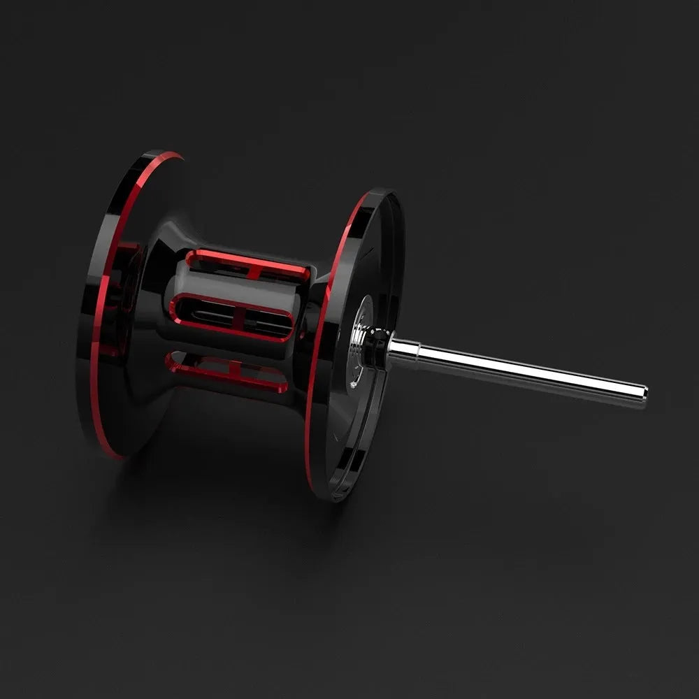Fishing reel with drip wheel and rocking wheel mechanism showing left and right-handed operation options
