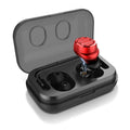 X6 touch Bluetooth headset invisible wireless earphones in black, red, and white with charging case