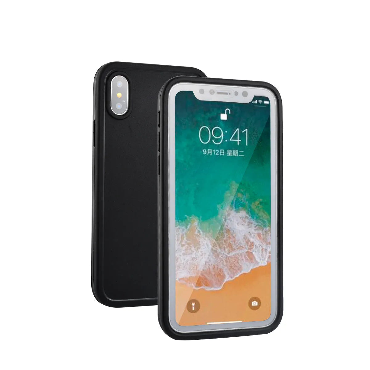 Waterproof Case 360 Degree Full Protection Front Case and Back Cover for iPhone X XS XR 8 7 Plus Slim Dust-Proof Diving Soft Silicon Rubber Black Blue White Gold Clear Green Rose Red