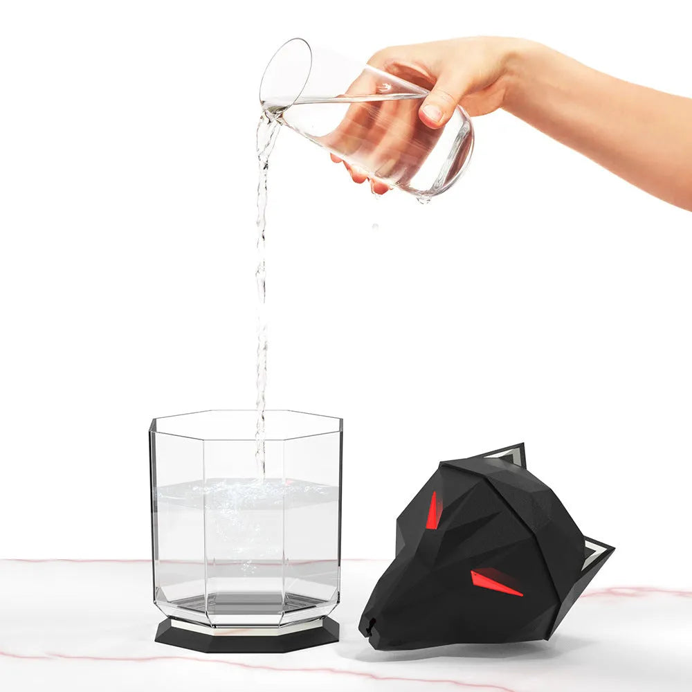 War Wolf Air desktop ultrasonic humidifier with colourful LED lights and USB cable.