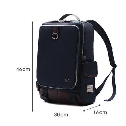Modern Oxford cloth men's backpack in Army Green colour, showing its large capacity and structured design