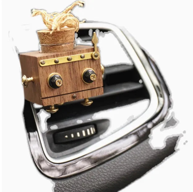 Handmade metal square car vent perfume bottle in Flash colour, refillable air freshener for vehicles