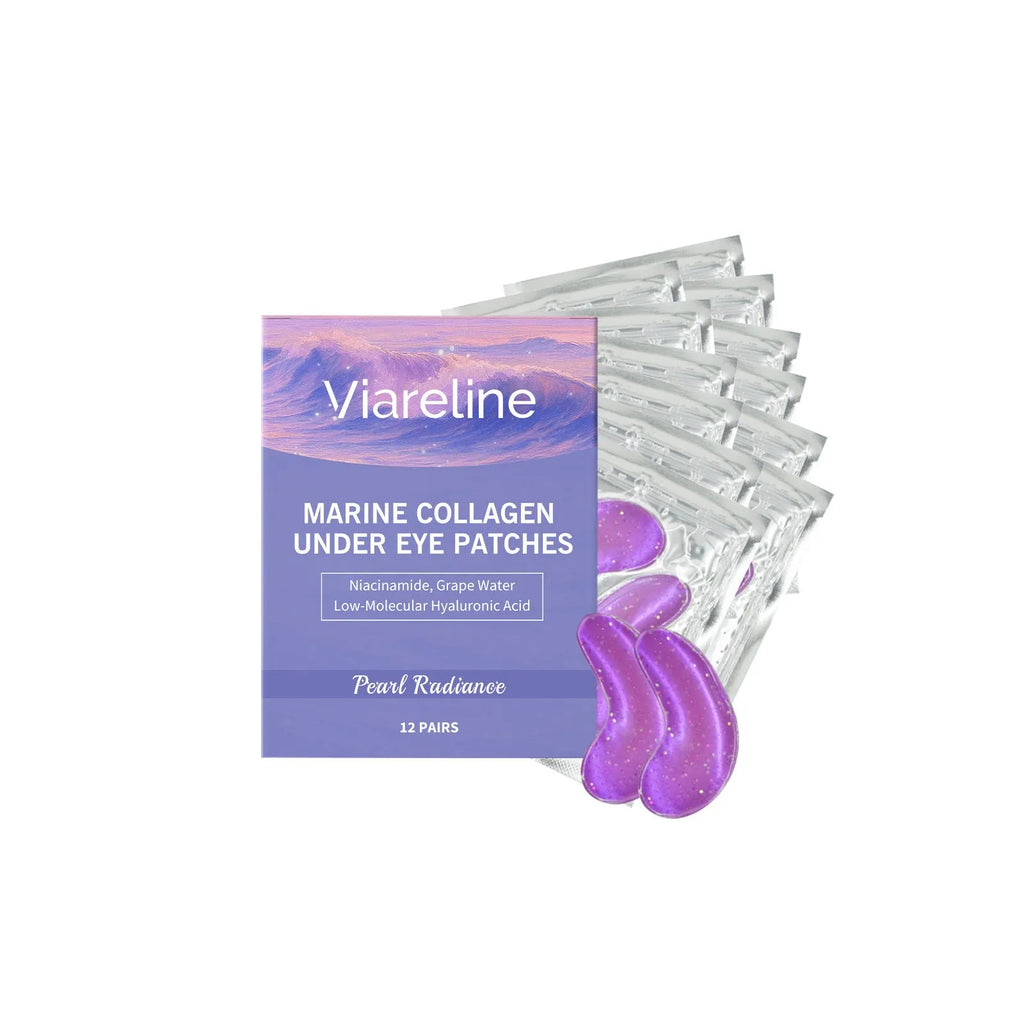 Collagen eye mask 12-pack with hyaluronic acid and grape water ingredients