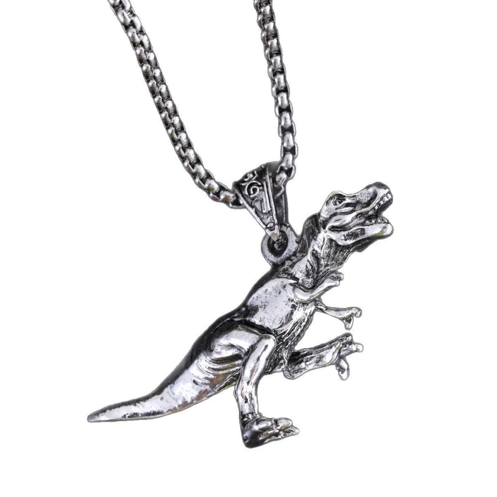 New hip hop style titanium dinosaur pendant necklace for men women
