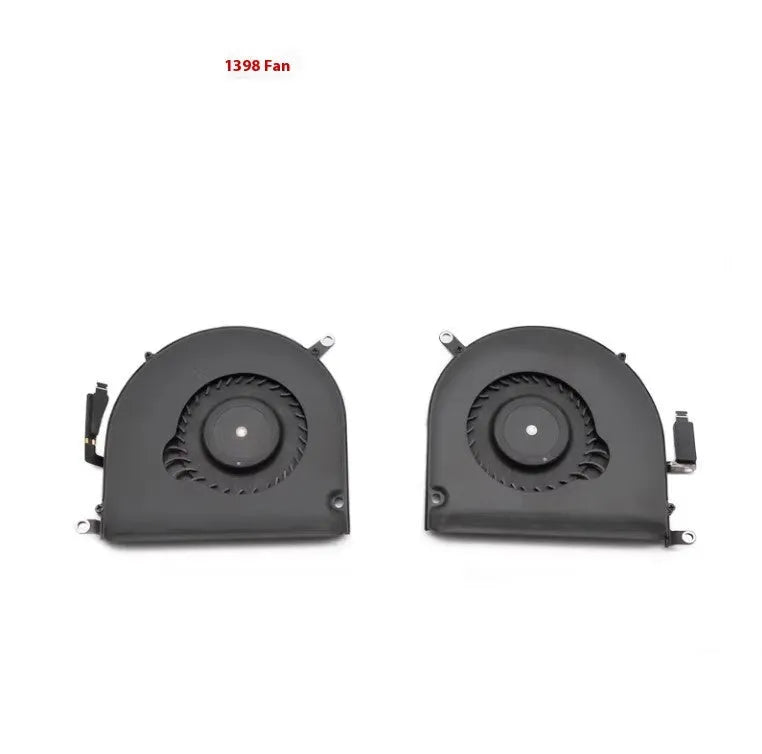 MacBook Pro A1398 laptop cooling fan replacement part shown on a paper box.