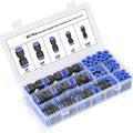 60 piece pneumatic push-in connector set showing R1/4 and R1/2 alloy plastic fittings