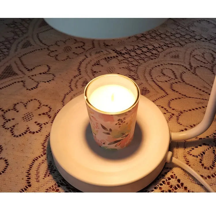 European style white aromatherapy melting wax lamp with dimmer switch and 1.5 metre cable