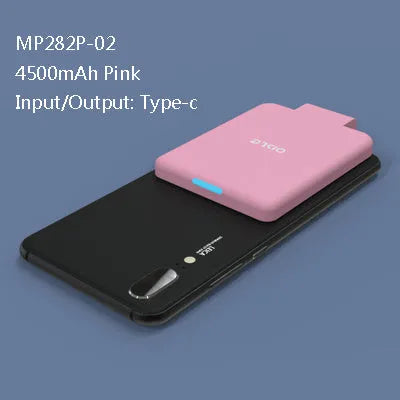 MP282P back clip battery in multiple colours showing 4500mAh capacity and thin 9mm profile