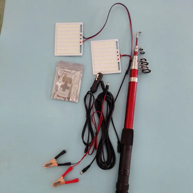 White LED fishing rod light with remote control for night fishing illumination