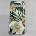 Samsung Galaxy phone case with green leaf flower design on TPU material.