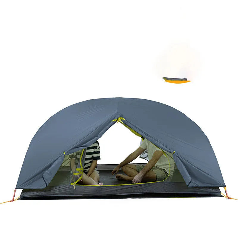 Home Fashion two-person silicone tent in Phantom Blue, lightweight 167g, waterproof double tent with aluminium poles