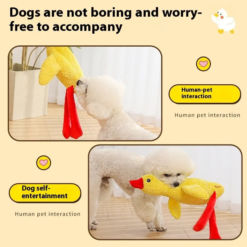 Rhubarb goose plush dog toy with simulated pineapple grid call texture and sound molar feature