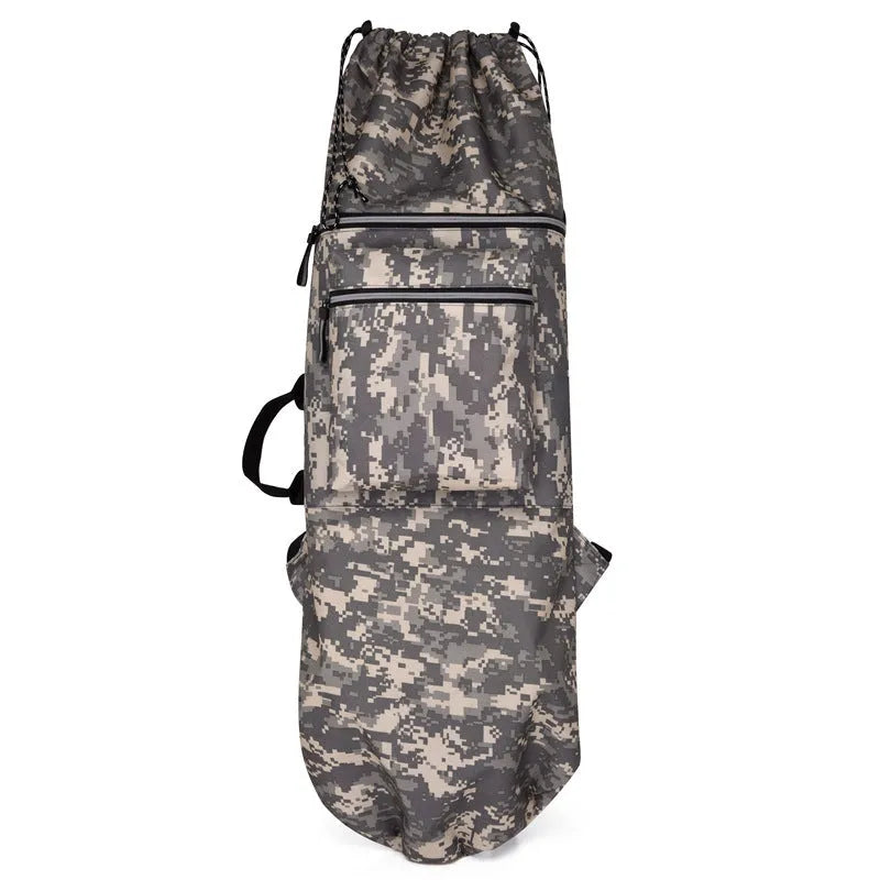 Large black nylon skateboard bag with a 35-litre capacity shown on a plain background.
