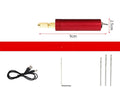 Small aluminium USB electric drill and grinder with three drill bits and cable on a white background.