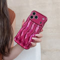 Solid colour plating corrugated stripe TPU phone case for iPhone 17 Pro Max, available in gold electroplated finish
