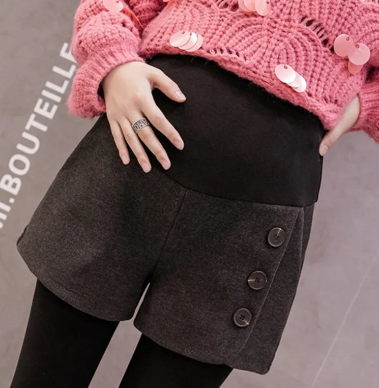 Wool stomach lift shorts for women in grey high waist tummy control shaping support