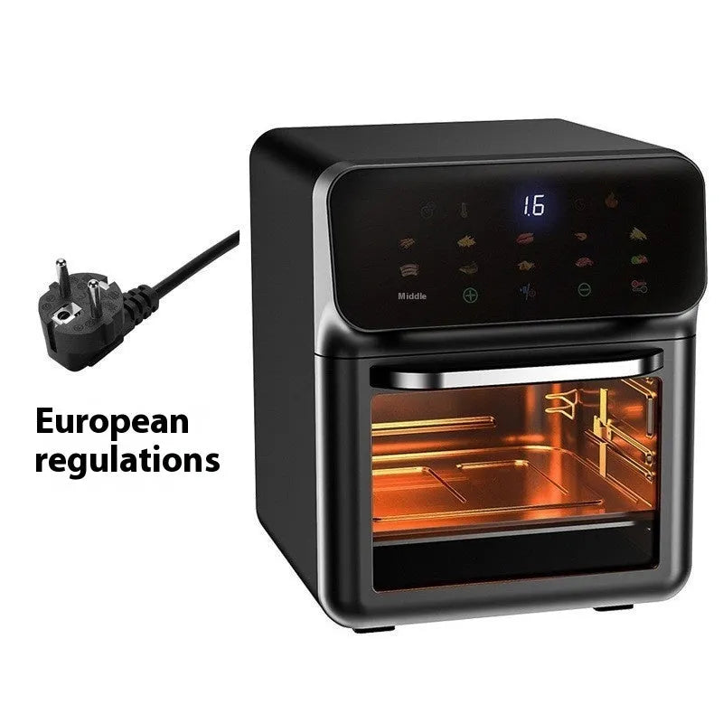 8L stainless steel dual basket air fryer with touch screen control panel, two separate 4L baskets, 2300W