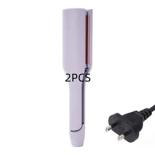 32mm pink hair curling iron with ceramic barrel and 4 heat settings on white background