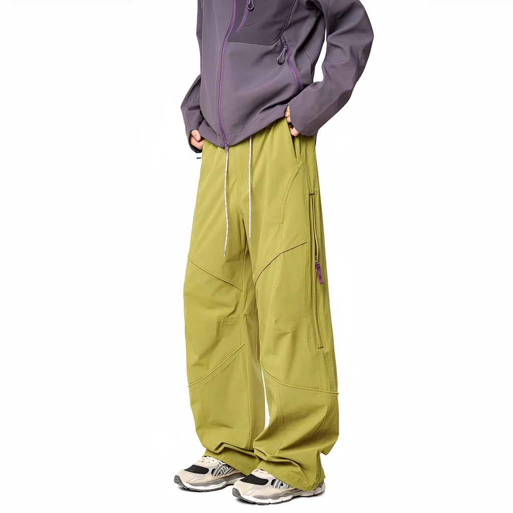 Men's waterproof loose casual pants for outdoor rock climbing in meadow purple colour