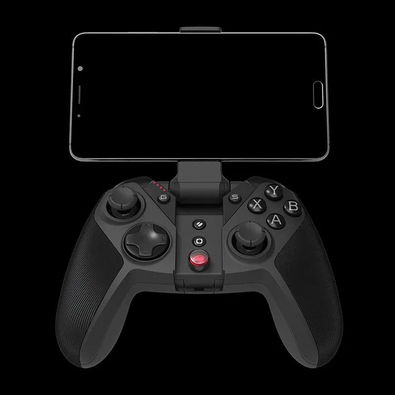 Black Gaishi chicken handle game controller with type-C connector on a dark surface.