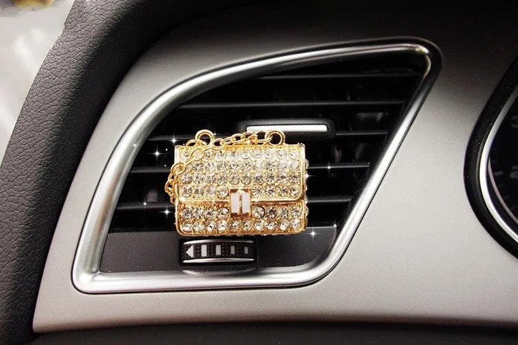 Alloy car fragrance clip for air vent in cartoon design options like crown and pumpkin car.