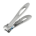 Stainless steel toenail clippers with 15mm jaw opening and ergonomic handle in silver colour