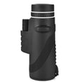 Black 40x60 monocular telescope with waterproof housing and FMC green film lens for outdoor observation.