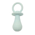 Soft TPR pacifier chew toy for puppies and kittens in blue, with internal squeaker.