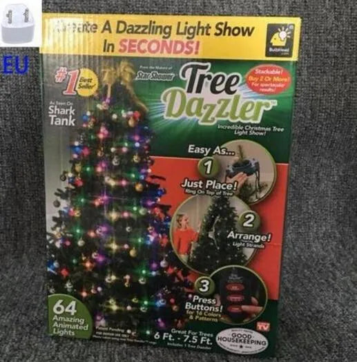 1.8 metre tall LED Christmas tree with 64 remote-controlled colour changing lights