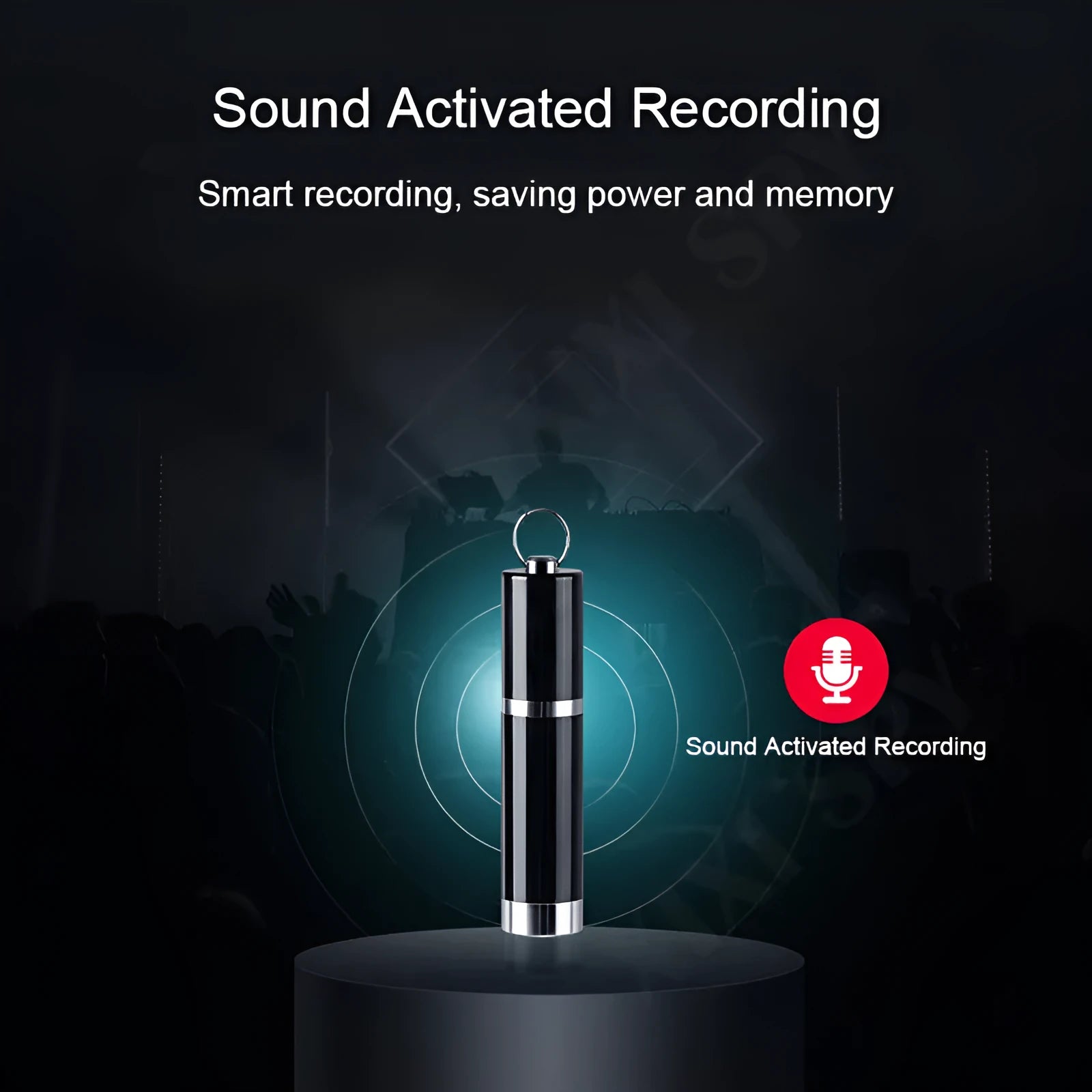 Black Amoi metal voice recorder device with headset accessories