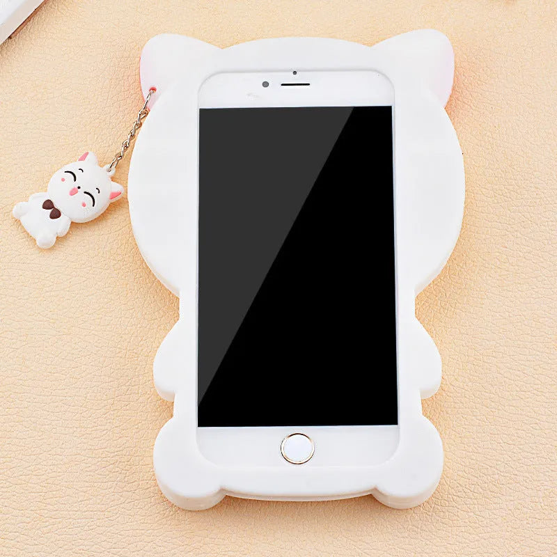 Soft silicone protective phone case shown in one of four styles, fitting a Samsung Galaxy or Apple iPhone model.