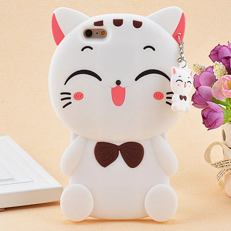 Soft silicone protective phone case shown in one of four styles, fitting a Samsung Galaxy or Apple iPhone model.