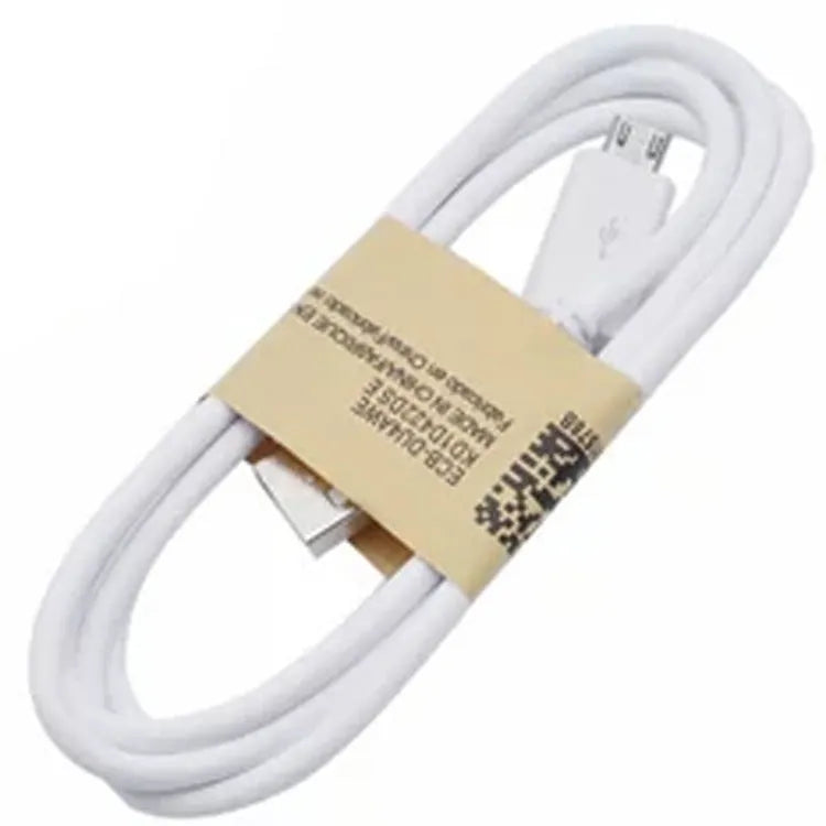 Black and white Android Micro USB data cable showing 1 metre length with charging and data transfer functionality