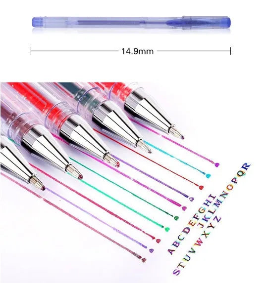 Colour gel pens with large 2.2mm ink reservoir available in 25 or 50 piece bulk packs