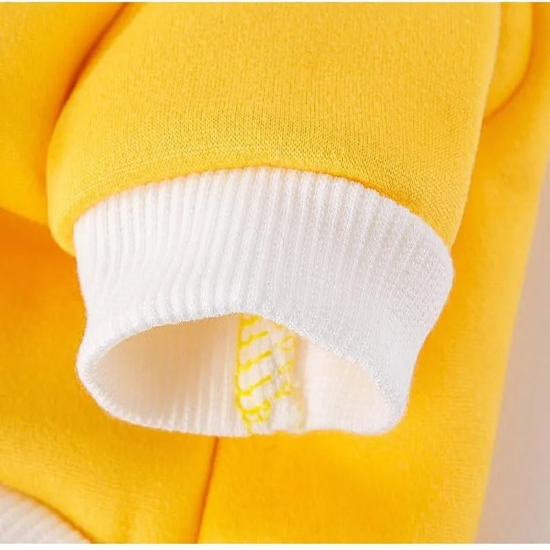Cartoon bear print pet dog hoodie for small dogs in pink colour, lightweight and machine washable