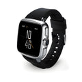 Black or white Z01 smart watch with a 1.54 inch screen showing its interface.