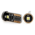 T10 W5W LED car light with blackboard white finish showing compact 23mm by 9mm dimensions