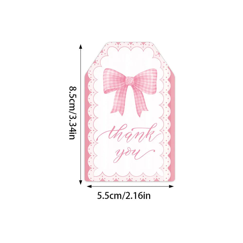 Birthday party creative bowknot gift label tags with hemp rope ties in three decorative styles