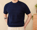 Casual off-white pure cotton retro short-sleeve T-shirt on a hanger